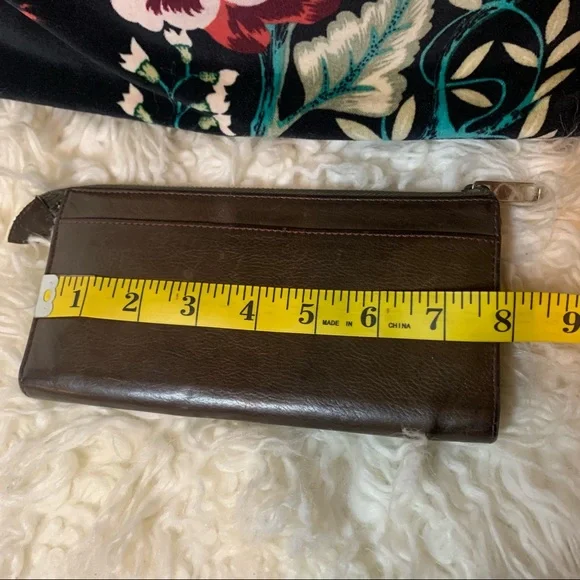 Marc Jacobs Zip Clutch Wallet in Brown with Silver Hardware